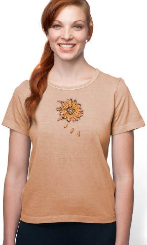 Sunflower on Organic Cotton Ladies Tee
